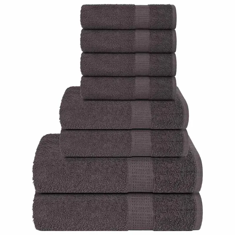 set prosoape 8 piese antracit 360 g/m2 100% bumbac