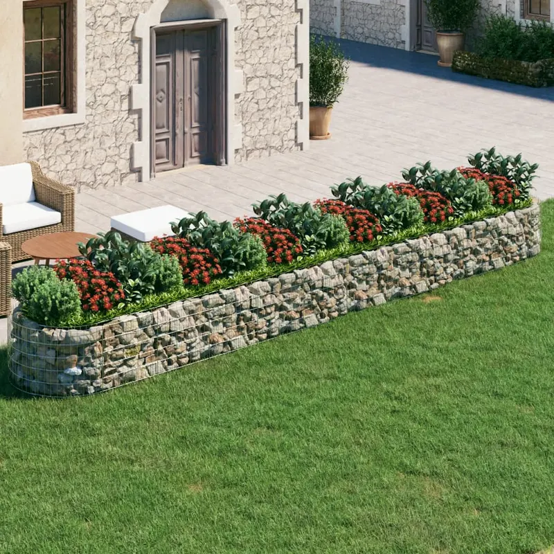 strat inaltat gabion, 600x100x50 cm, fier galvanizat