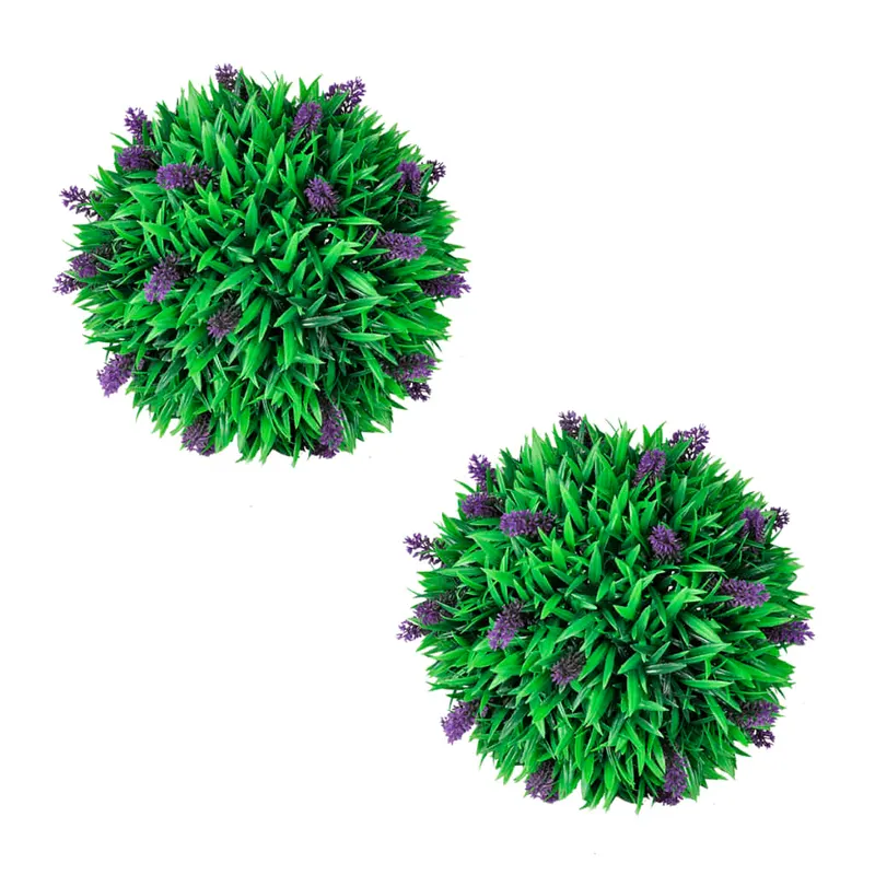 Set de 2 arbusti ornamentali artificiali, bila cu lavanda, 30 cm