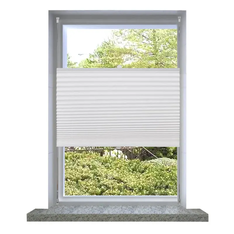 Jaluzea plisse, alb, 90x125 cm, pliuri