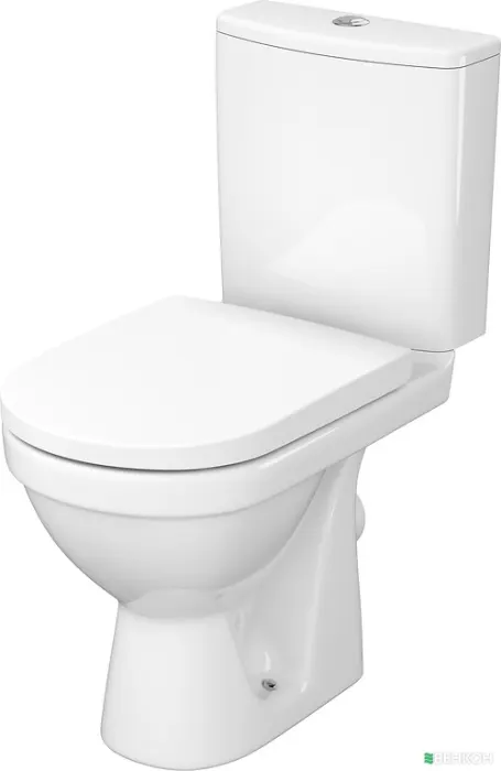 Set vas WC compact Cersanit Zip 779 SimpleOn K121-010, rezervor 3 5 litri, capac Soft Close, evacuare orizontala