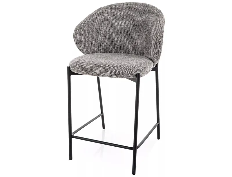 Scaun de bar FARGION BLACK LEGS H61 CM - Grey