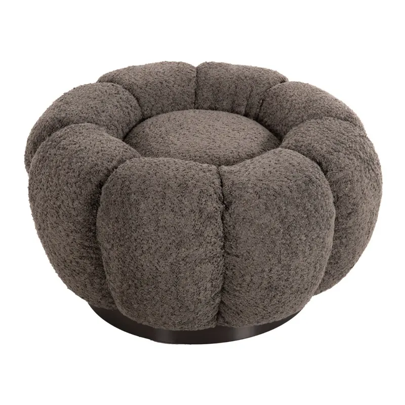 Taburet KRASKO BOUCLE Ø60 CM - Grey