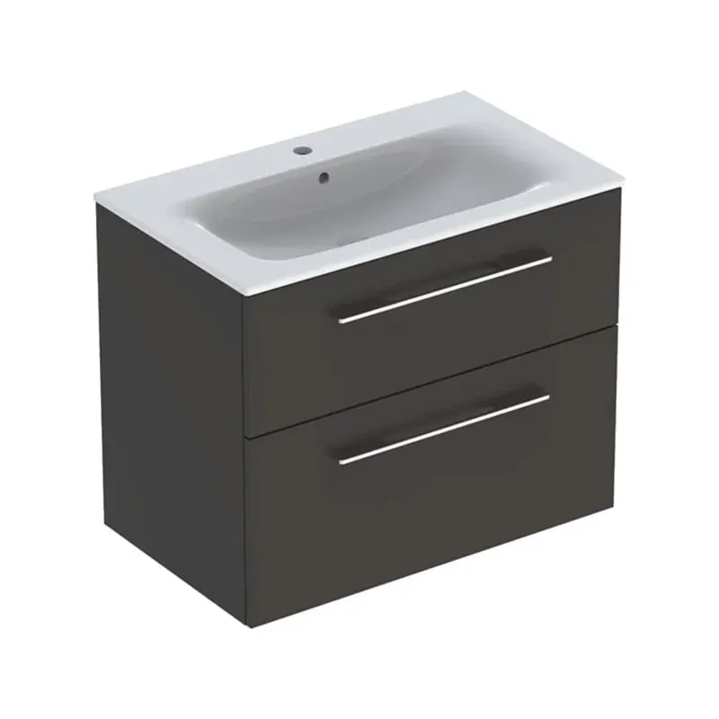 Set mobilier cu lavoar, Geberit, Selnova Square, 80 cm, lava mat