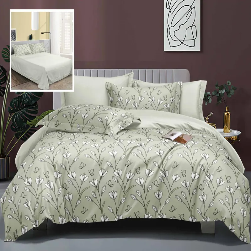 Lenjerie de pat elegance 6 piese cu cearsaf (lec1)