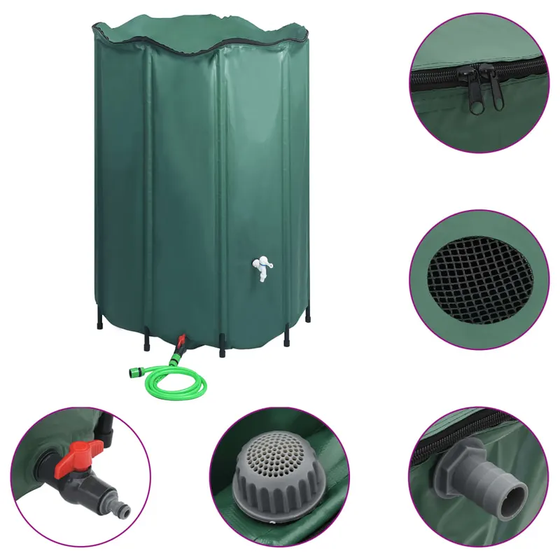 rezervor de apa de ploaie rabatabil cu cep, 1250 l