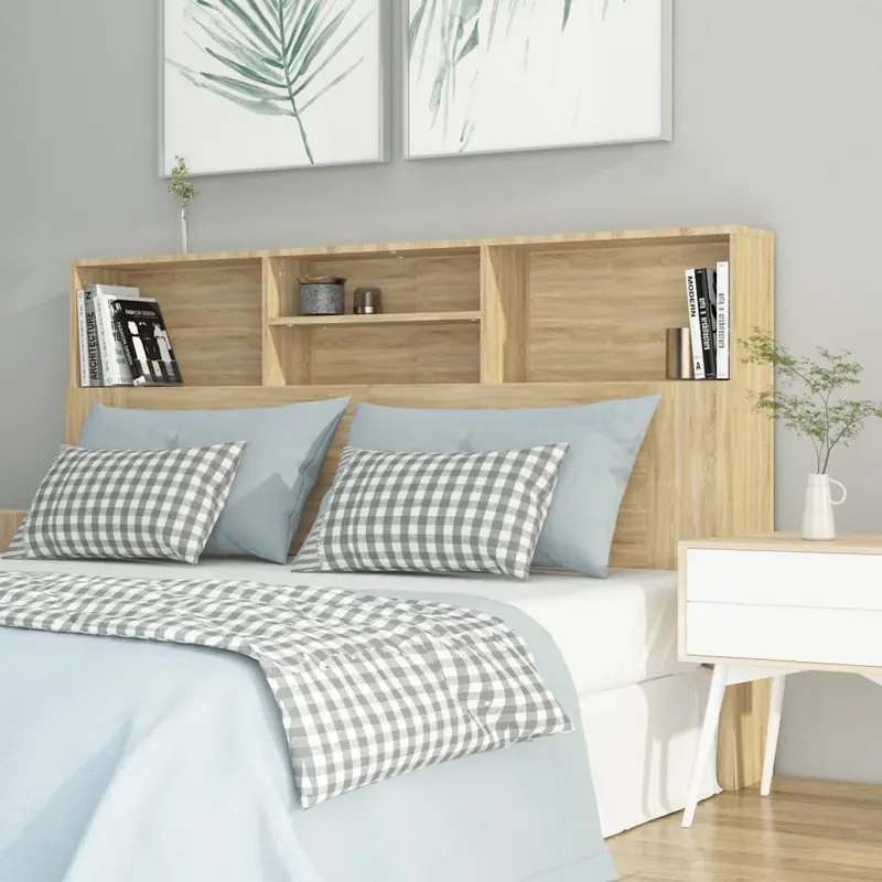 tablie de pat cu dulap, stejar sonoma, 160x19x103,5 cm