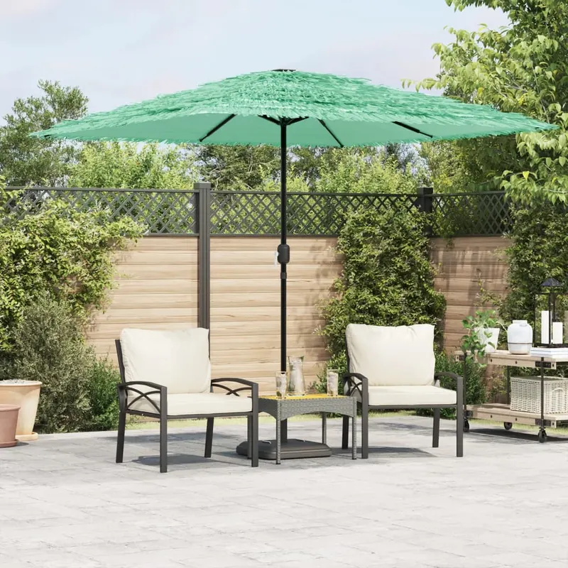 umbrela soare de gradina cu stalp din otel verde 248x248x248 cm