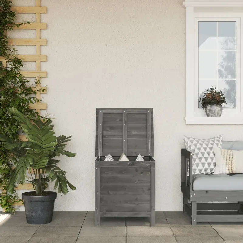 lada depozitare gradina antracit 50x49x56,5 cm lemn masiv brad