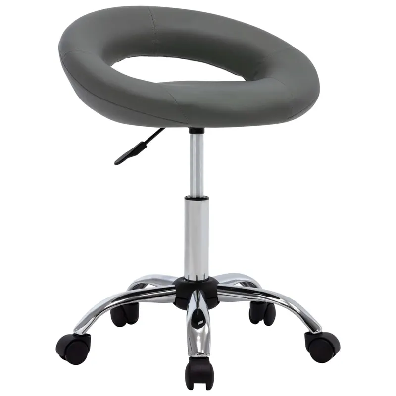 scaun de lucru pivotant, gri, piele ecologica