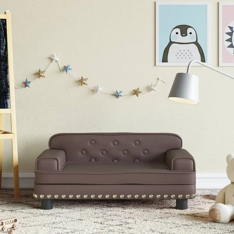 canapea pentru copii maro 70x45x30 cm piele artificiala