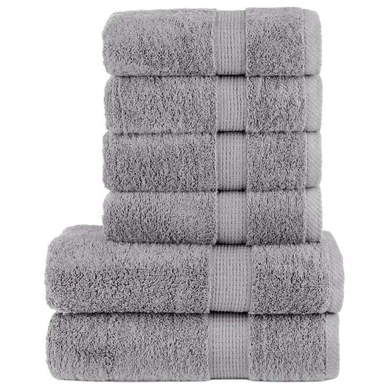 set de prosoape premium solund, 6 piese, gri, 600 g/m2