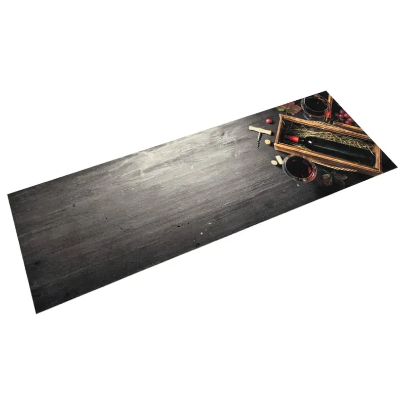 covor de bucatarie lavabil, sticla vin, 45x150 cm, catifea