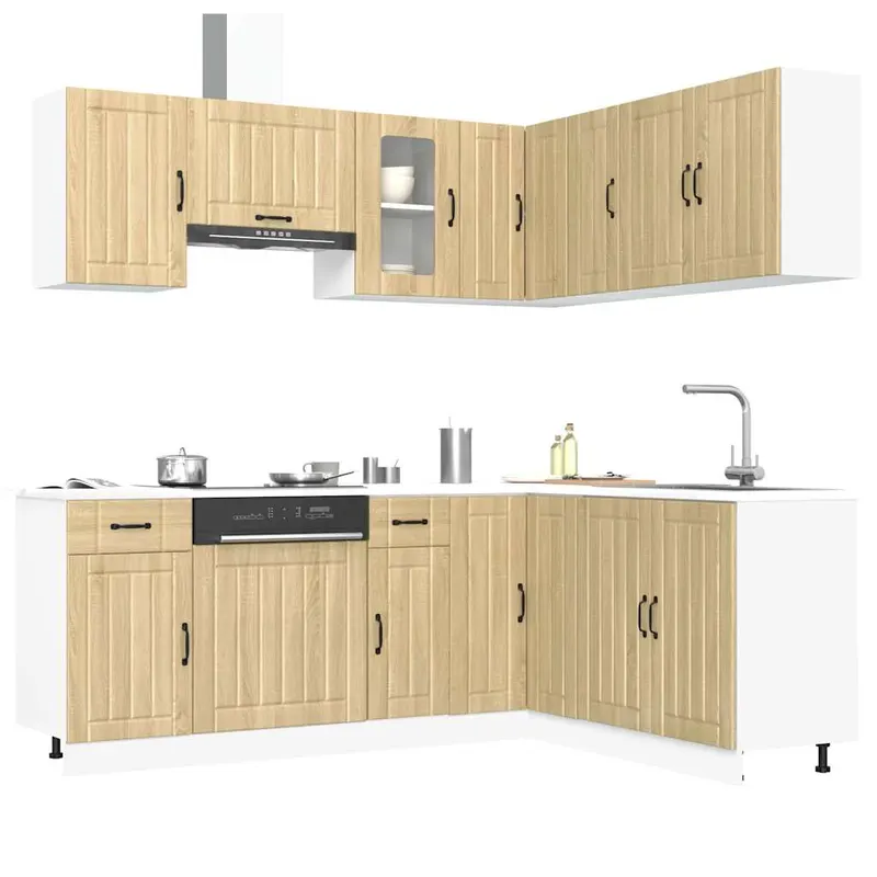 set dulap de bucatarie din 11 piese „lucca” lemn stejar sonoma