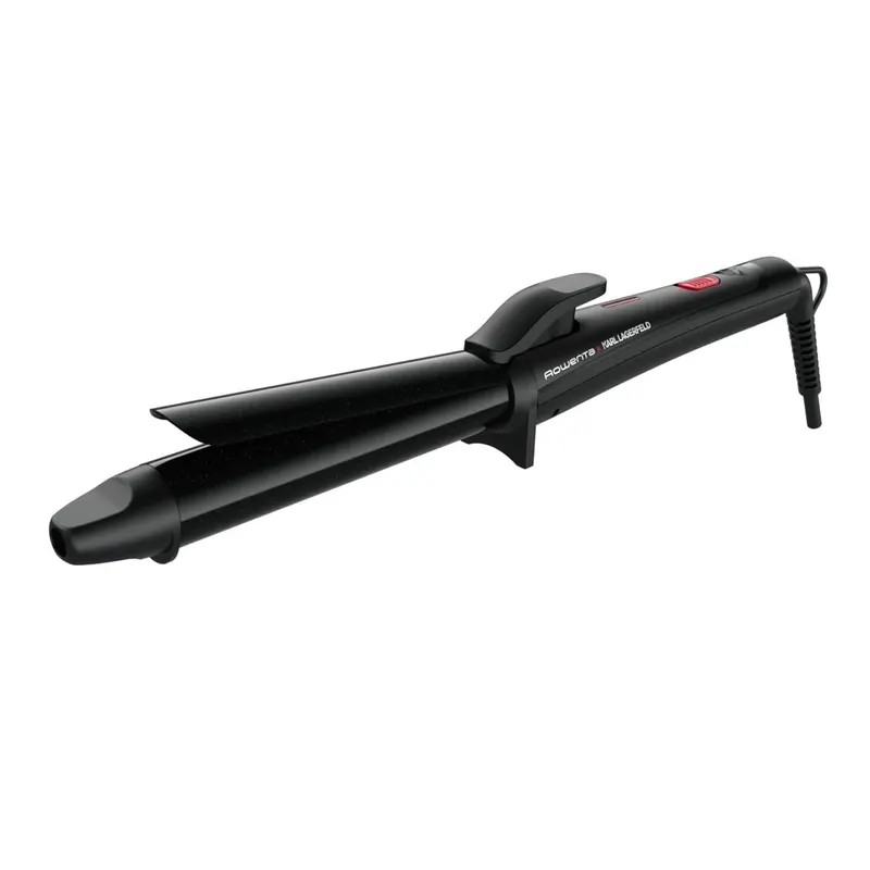 Ondulator de par Rowenta Karl Lagerfeld CF321LF0, învelis exclusiv Keratin Glow, 200 C, cablul 1.8m, negrurosu