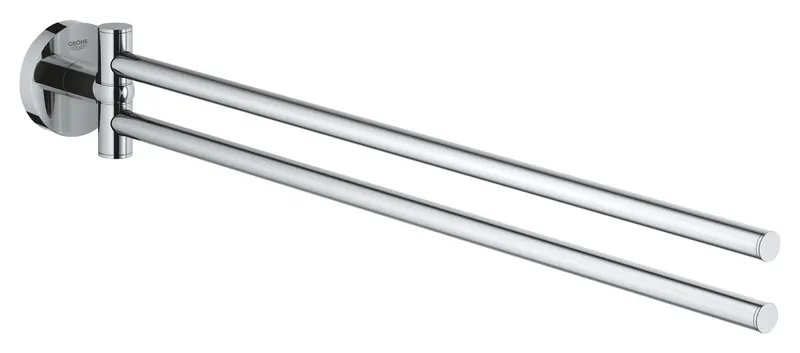Bara prosop Grohe 41183000, 439 mm, 61 mm, 2 orificii instalare, 2 rafturi, pivotanta, pe perete, Crom