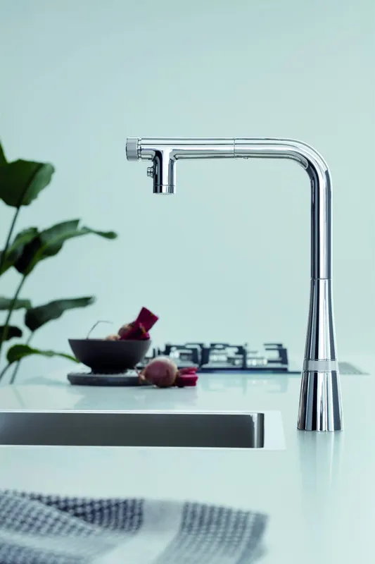 Baterie bucatarie Grohe 31886000, 1 bar, 376 mm, 200 mm, 1 orificii instalare, 2 sprayuri, 180 unghi pivotare, Crom