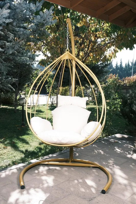 Balansoar de Gradina Alma cu un Singur Loc, Auriu, 110 X 196 X 110 Cm - arsiv7