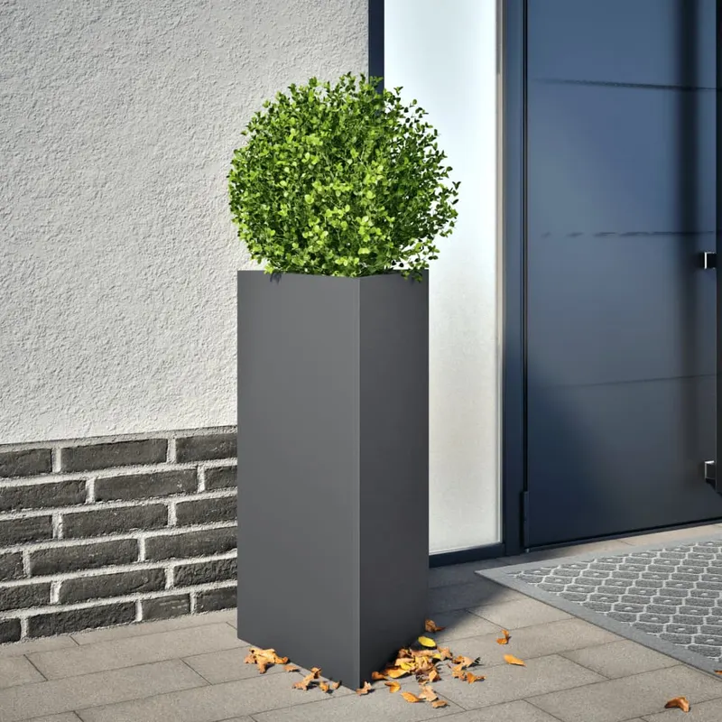 jardiniere gradina, 2 buc. antracit 40x34,5x70 cm otel triunghi