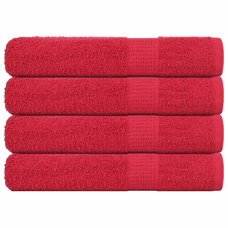 prosoape 4 buc rosu 100x200 cm 360 g/m2 100% bumbac