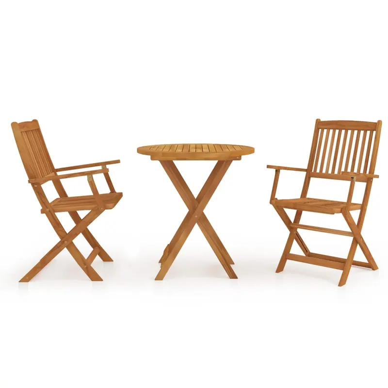 set mobilier gradina, pliabil, 3 piese, lemn masiv acacia