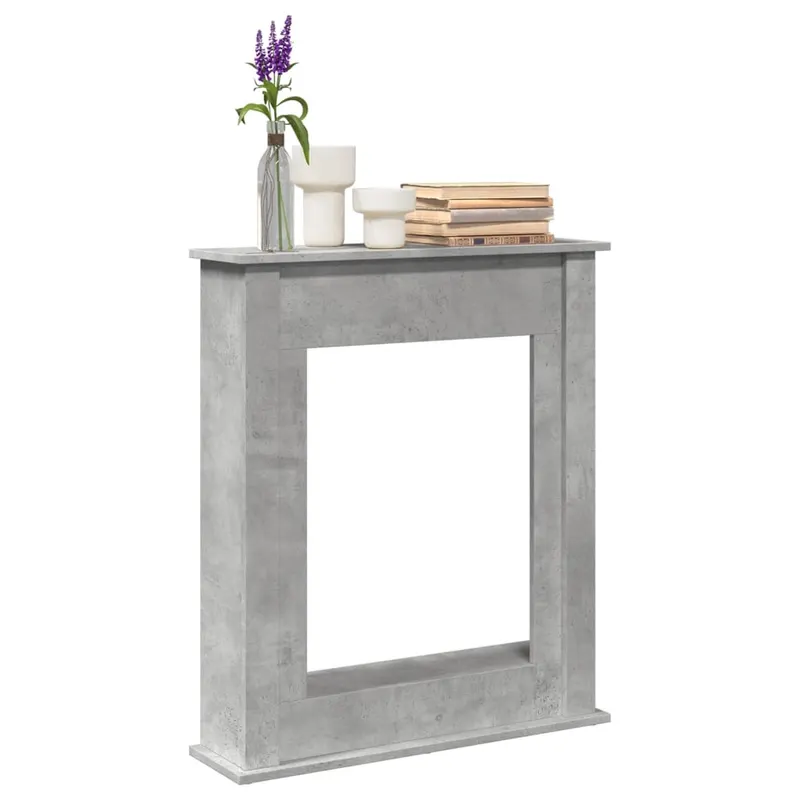 masca de semineu, gri beton, 75x20x87,5 cm, lemn prelucrat