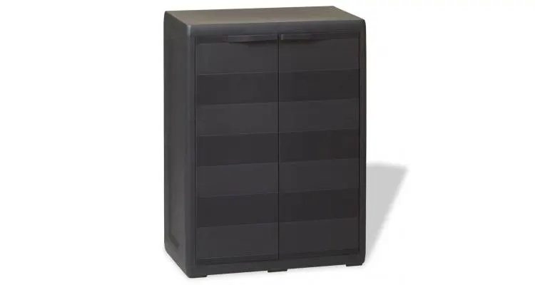 Dulap de depozitare pentru grădină, cu 1 raft, negru
