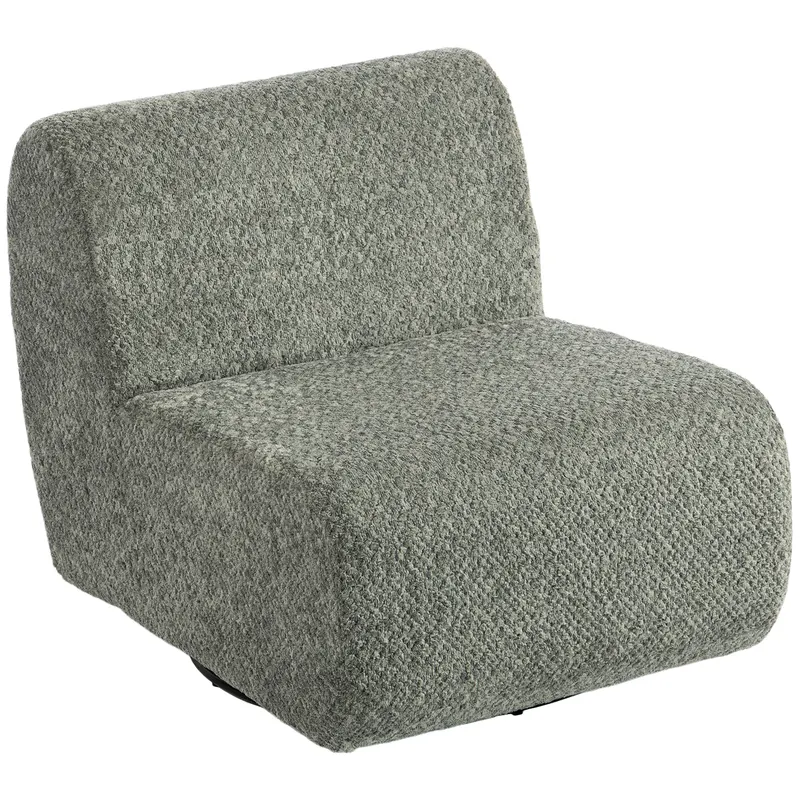 HOMCOM Fotoliu rotativ lounge cu aspect chenille, șezut lat, pentru living, dormitor, gri