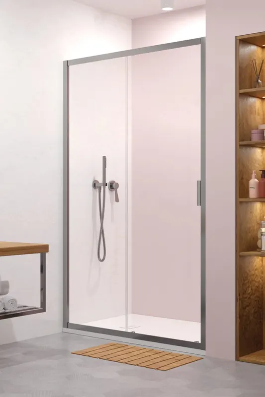 Usa de dus culisanta pentru nisa Radaway Alienta DWJ 120x190 cm, crom, sticla 5 mm