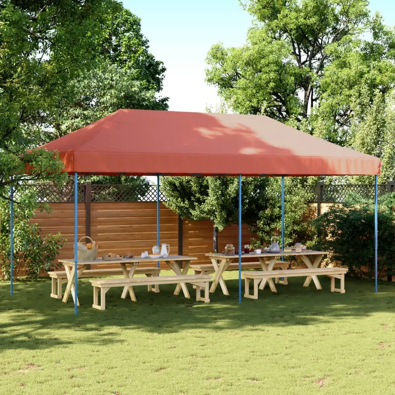 cort de petrecere pliabil pop-up, 580x292x315 cm, teracota