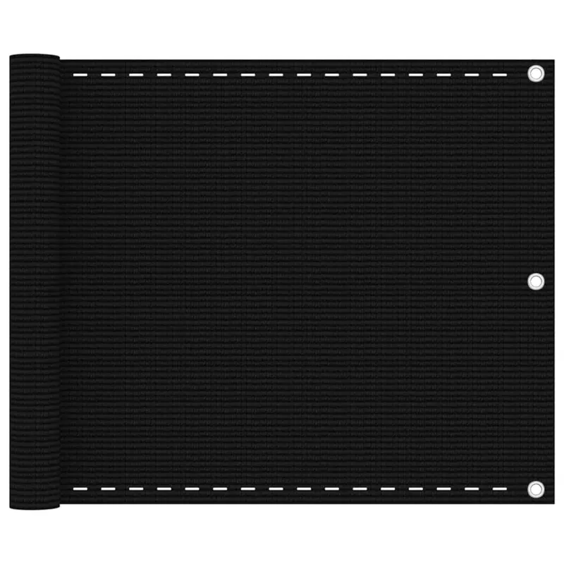 paravan de balcon, negru, 75x500 cm, hdpe