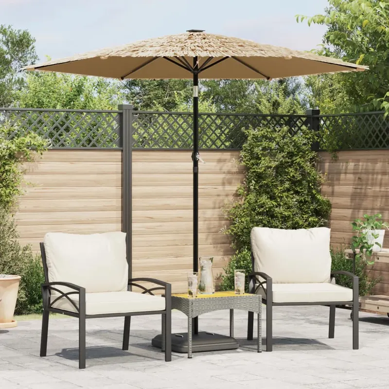 umbrela soare de gradina cu stalp din otel, maro 223x223x213 cm