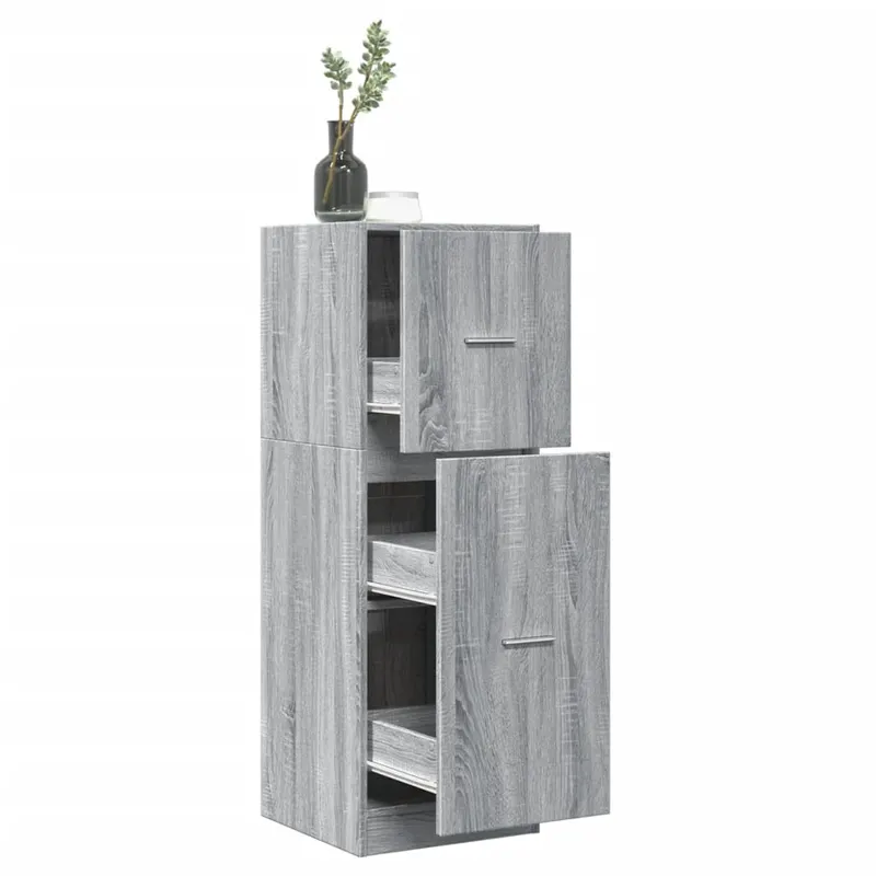 dulap de farmacie, sonoma gri, 40x41x118 cm, lemn prelucrat