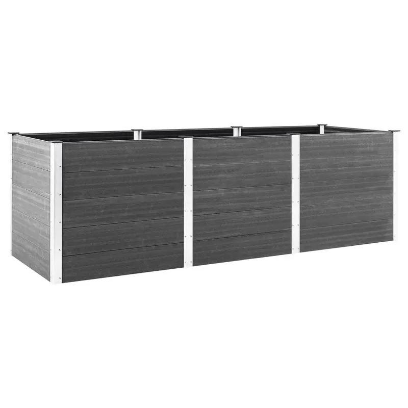 strat inaltat de gradina, gri, 300x50x91 cm, wpc