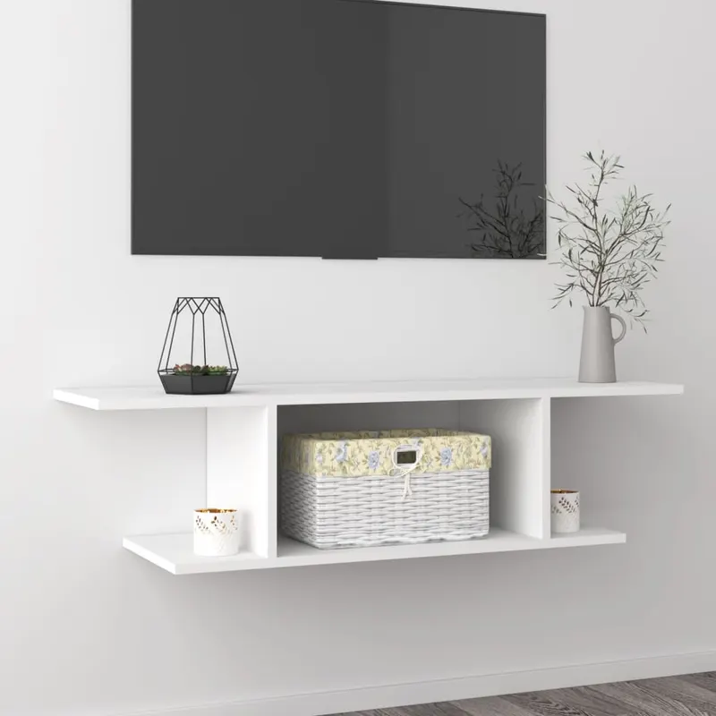 dulap tv montaj pe perete, alb, 103x30x26,5 cm
