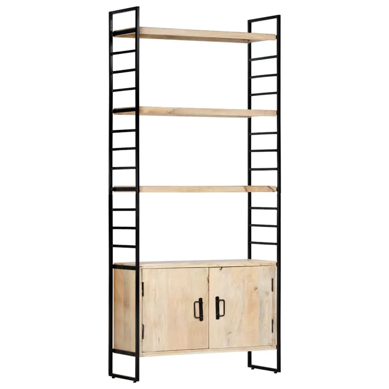biblioteca cu 4 niveluri 80x30x180 cm lemn masiv de mango