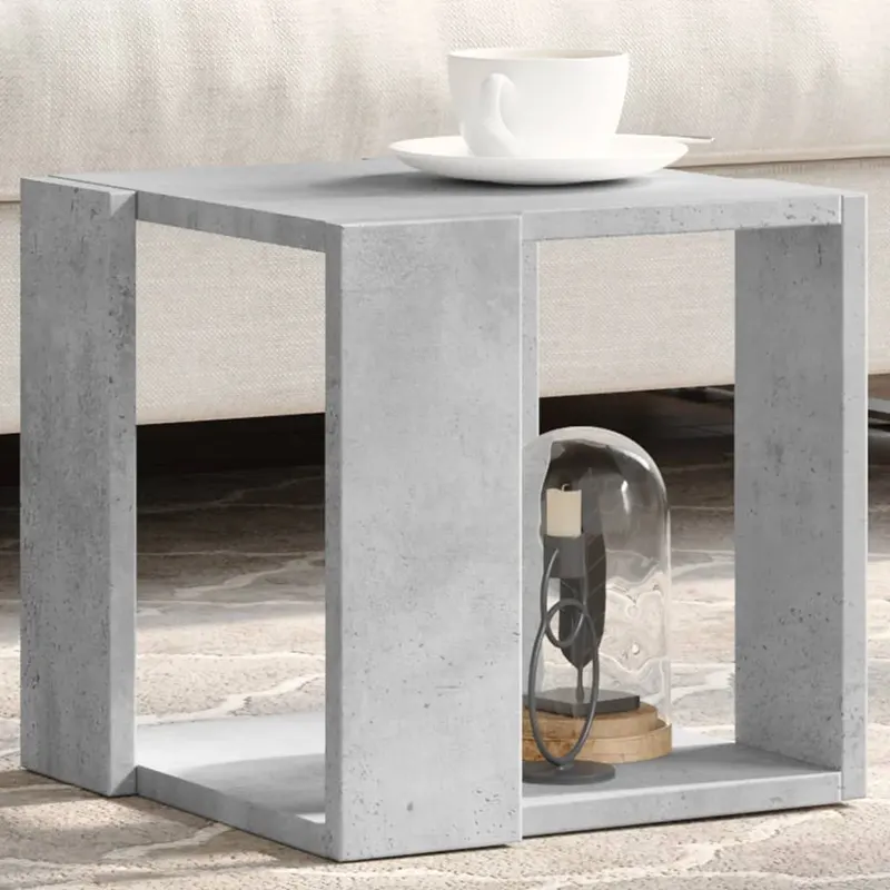 masuta de cafea, gri beton, 32x32x30 cm, lemn prelucrat