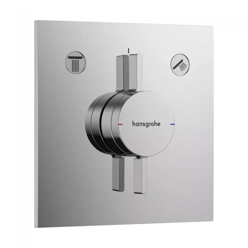 Unitate comanda Hansgrohe DuoTurn E, 2 iesiri, necesita valva, crom, 75417000