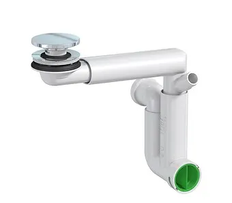 Sifon cu pahar decantor, reglabil, 1 1 4 toli, evacuare 32 mm, Cersanit Leanloc Space Saving