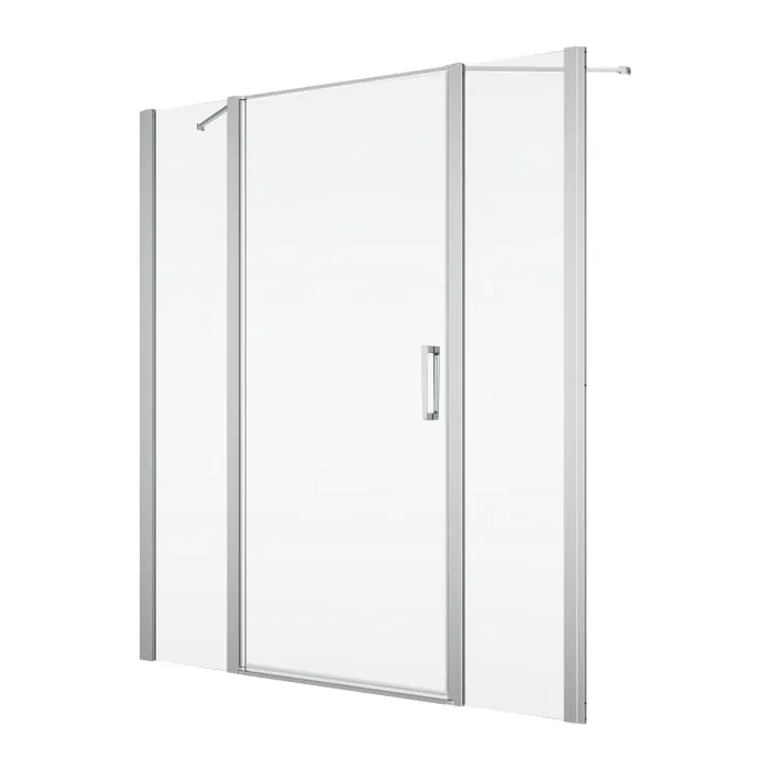 Cabina de dus cu usa batanta si 2 pereti laterali, sticla 6 mm, 1800 mm, crom lucios, Ronal Divera