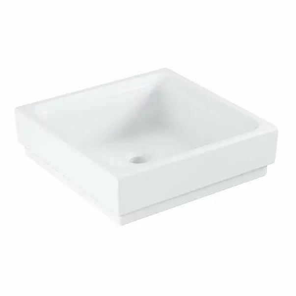 Lavoar Grohe 3948200H, Cube Ceramic,pe blat, preaplin, 400 x 400, alb
