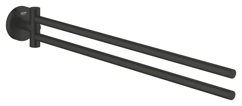 Bara prosop Grohe 411832430, 439 mm, 61 mm, 2 orificii instalare, 2 rafturi, pivotanta, pe perete, Negru