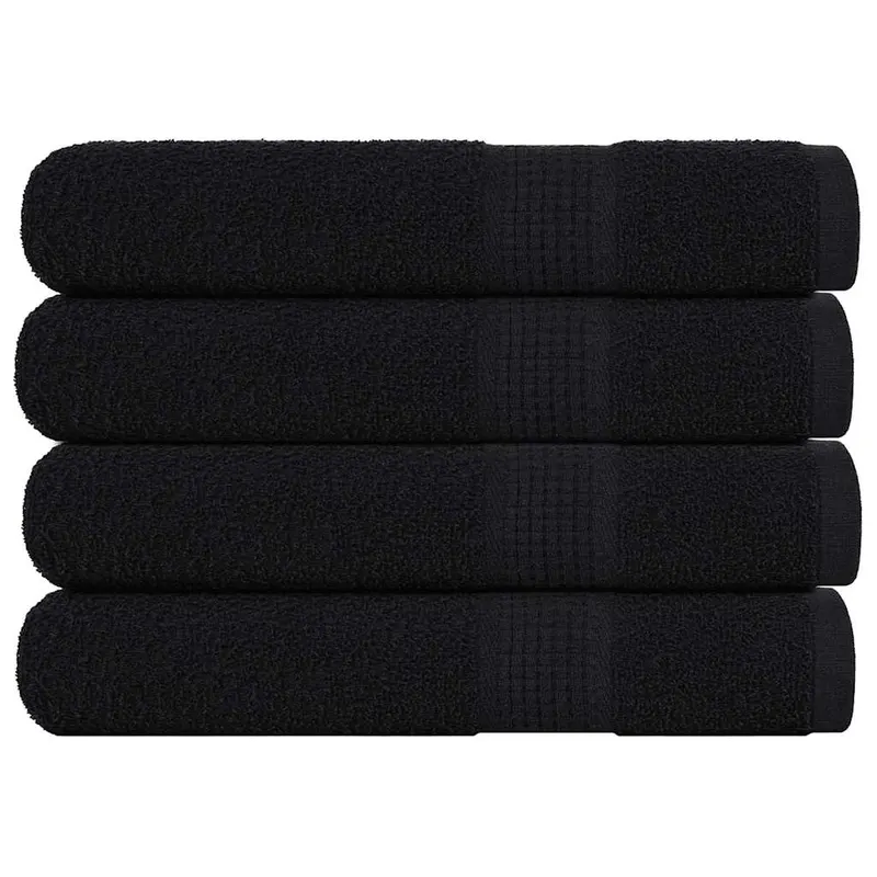 Prosoape de sauna, frogn, 4 buc., negru, 80x200 cm, 360 g/m2