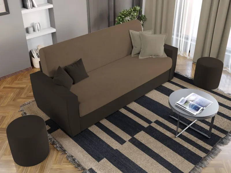 Canapea Extensibila Corsica Crem / Maro — imaginea 2