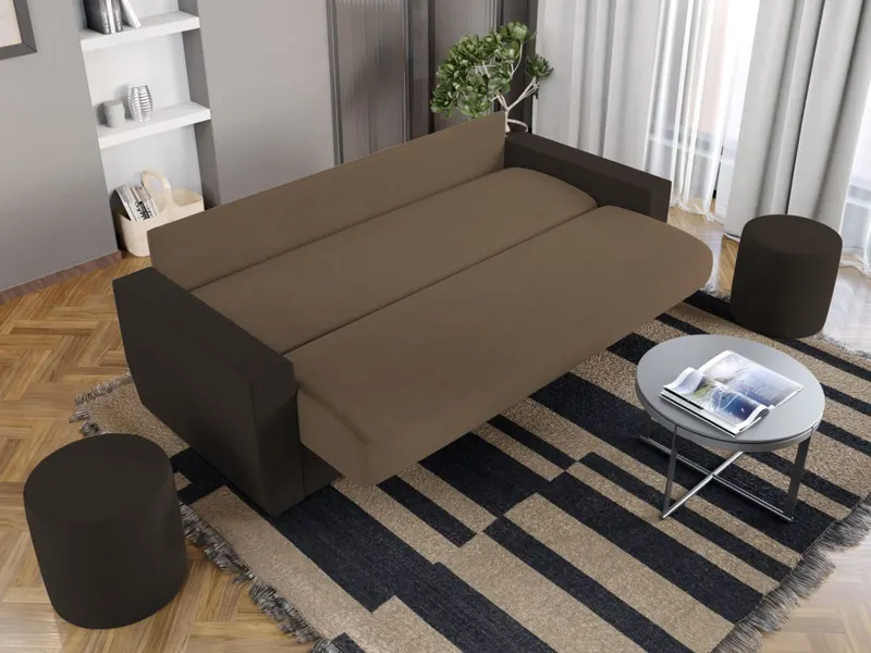 Canapea Extensibila Corsica Crem / Maro — imaginea 3