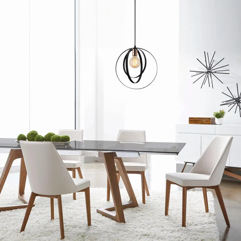 Lustra Vaveyla Chandelier, Negru, 35x35x131 cm - Negru
