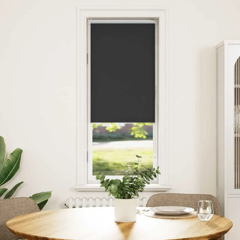 jaluza cu role opace negru 40x130 cm latime material 35,7 cm