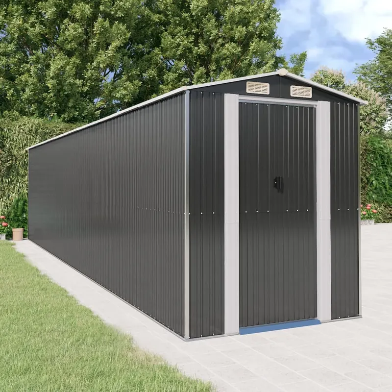 sopron de gradina, antracit, 192x855x223 cm, otel galvanizat