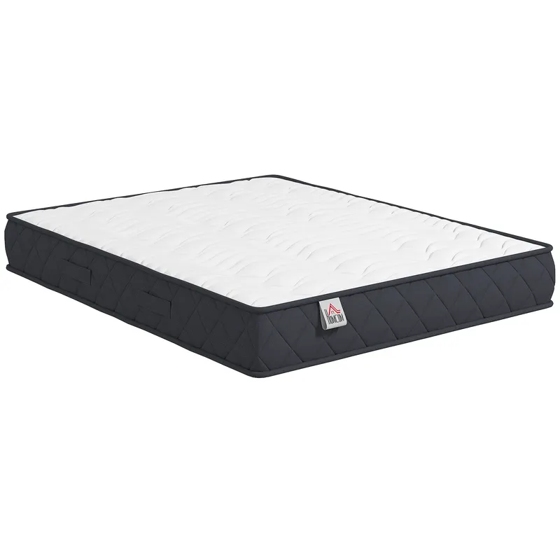 HOMCOM Saltea 200x160cm, saltea 2 persoane, spumă cu memorie, grosime 20cm, certificată OEKO-TEX, fermitate medie