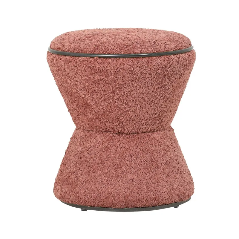 Taburet AGLAVO BOUCLE BLACK Ø38 CM Roz - Roz